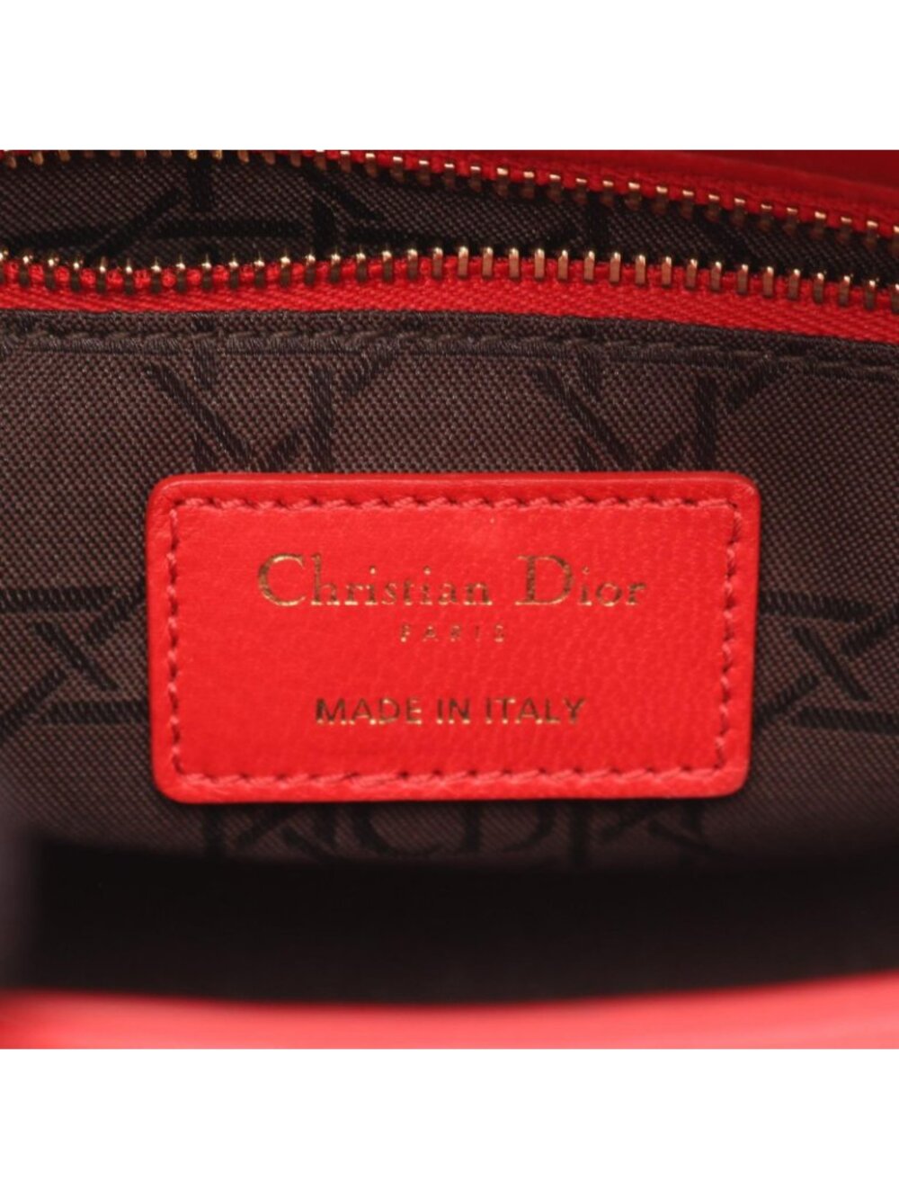 Dior Handbag Lady Dior MY Abcdior 2-Way Red Leather Cannage Tote Small - Picture 4 of 12